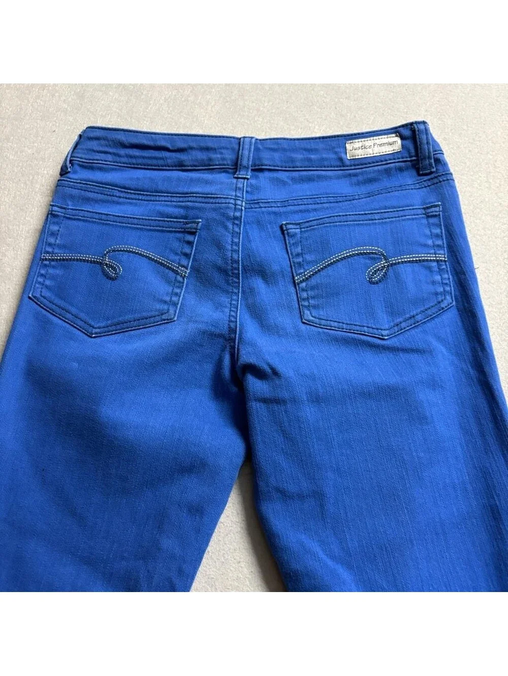 Justice Premium Jeans Girls Size 14R Blue Skinny Stretch Denim Pants